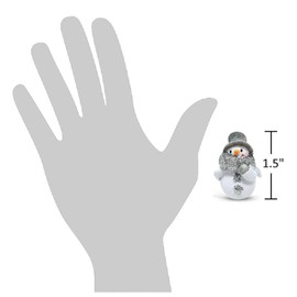 Ganz 1.5" Miniature Glittered Snowman Figurines - Set of 4 Assorted Styles