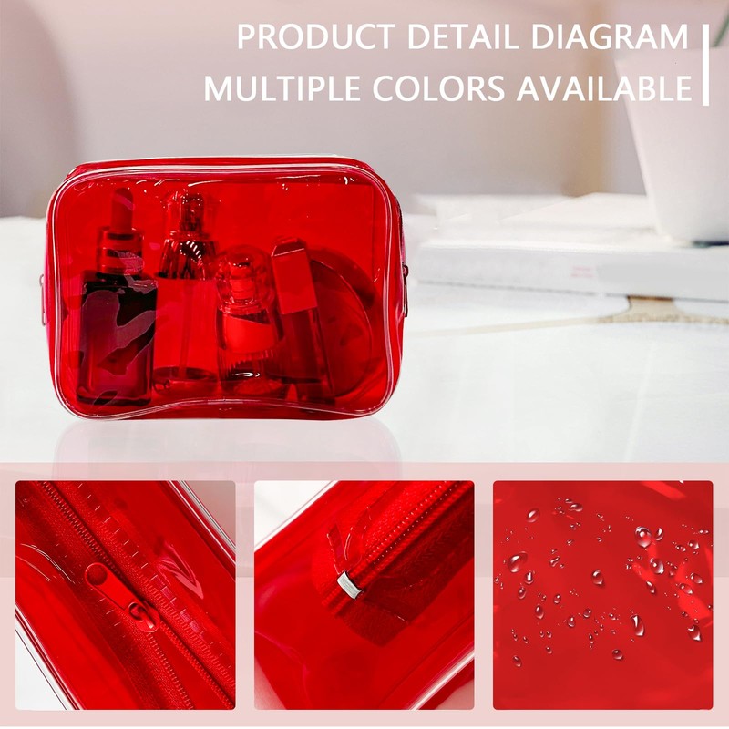 TotePrint Clear PVC Toiletry Bags in 1 Bright Colours Large