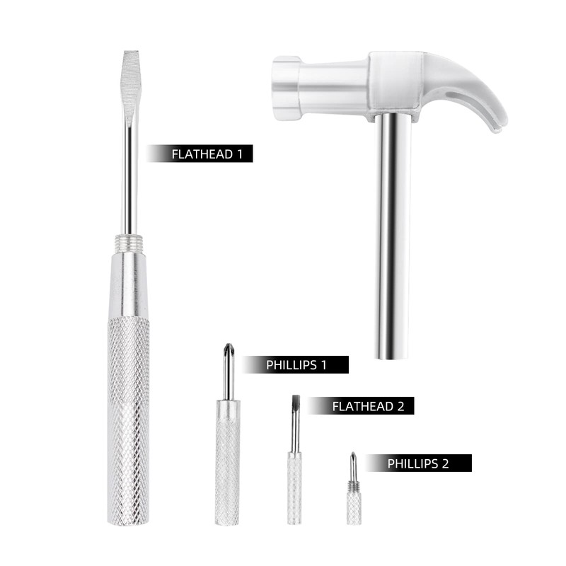 6 in 1 Hammer & Screwdriver Tool Multitool Set Claw