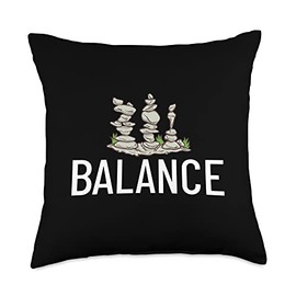 Rock Balancing Stone Stacking Game Art Balancer Throw Pillow