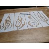 PINSTRIPE Airbrush Stencil Motorcycle FLAMES 4 Pack
