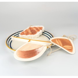 UMUA Compressed Sponge 3 Pieces, Quick Dry, Compostable Wood Pulp Sponge, Bath Sponge and Dishwashing Sponge (Bread)