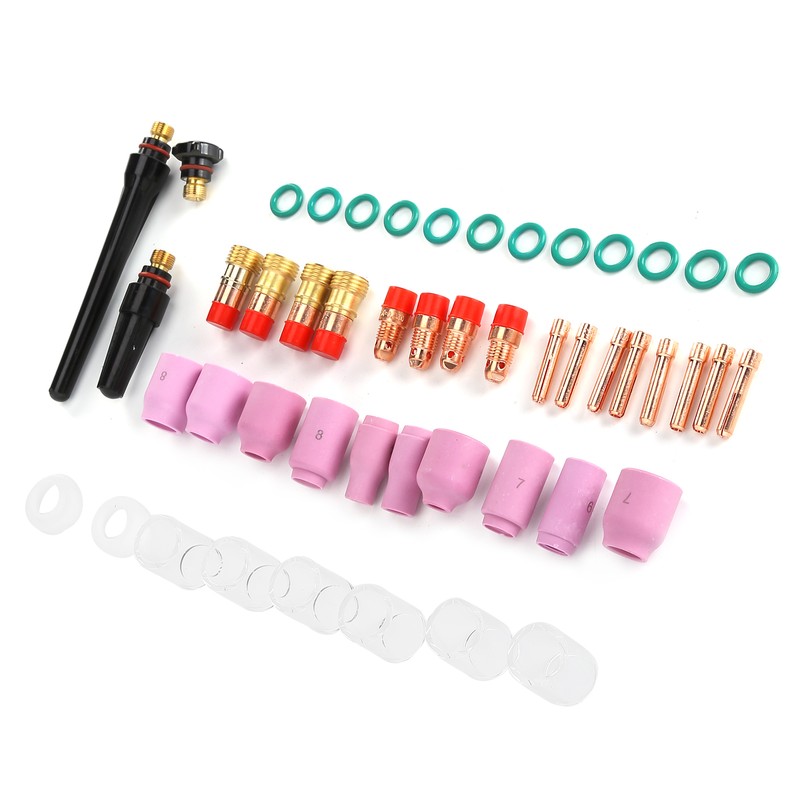 49Pcs TIG Welding Torch Kit Collets Ceramic Nozzles Cups Replacement