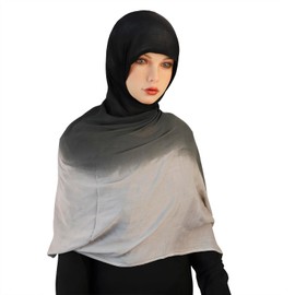 JIAHG Premium Gradient Color Hijab Scarf for Women Lightweight Viscose Muslim Head Wrap Shawl Soft Long Hijab with Ombre Design Fashion Hair Wrap for Ladies