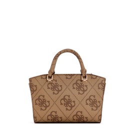 GUESS Queensland Mini Satchel Bag Latte Logo