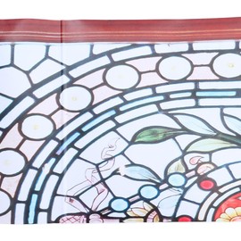napkery 3D Stained Glass Door Sticker Peel and Stick - self-Adhesive Door Wraps Murals Fridge Wallpaper - Waterproof PVC Door Decal for Living Room Bedroom Decoration 30.3"x78.7"