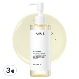 Anua Houttuynia cordata Pore Control Cleansing Oil, 3 packs, 200ml / 아누아 어성초 포어 컨트롤 클렌징오일, 3개, 200ml