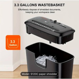 Bonsaii 8-Sheet Strip Cut Paper Shredder CD/Credit Card Shredder for Home Office