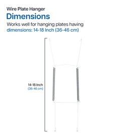 Invisible Plate Hangers for Wall | Decorative Dish Display Holders Hanging Wires Spring Hook Holder Fit to Hang on Wall (White Plate Hanger) (36 x 46 cm (14 x 18 Inch))