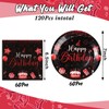 SiliFine 120 Pcs Happy Birthday Party Supplies Tableware Set Disposable