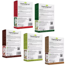 Herbalgram Organic Amla Reetha Shikakai Hibiscus and Bhringraj Powder for Hair Care & Hair Mask (Pack of 5) 500gm