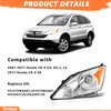 Halogen Headlight Assembly Compatible with 2007-2011 Honda CR-V CRV Front