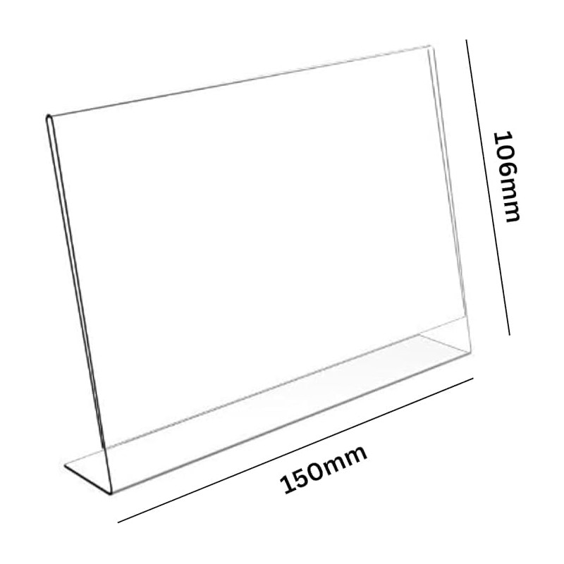 My Shopfittings Slant Back Acrylic Sign Holder A6, Landscape Frame