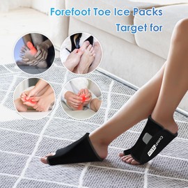 ComfiTECH Foot Toe Ice Pack Wrap 1 Pair, Forefoot Cold Sleeve with Stretchable Straps and Greater Coverage, 2 Packs