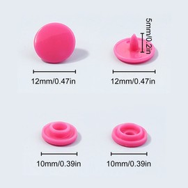 Snap Fasteners Set, Snap Set, Press Studs Kit, Ring Button Poppers, T5 Press Studs, Suitable for Baby Clothes, Raincoats, Umbrellas and Other DIY Sewing Processes, 15 Colours, 150 Sets