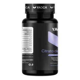 Citrato De Magnesio | Yaoca | 60 Capsulas | 600 Mg | Sabor Sin Sabor