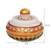 Purpledip Marble Sindoor Kumkum Dibbi: Small Box for Storing Makeup,