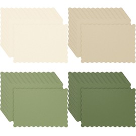 Moinchore 100 Pcs Nude Green Paper Place Mats Disposable Paper Table Placemats for Holiday Wedding Bridal Shower Birthday Party Supplies Home Dinning Tabletop Decor(Nude Green, 14 x 10 Inch)