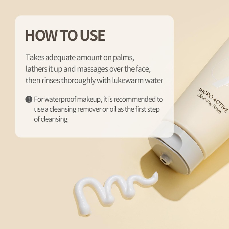 COSNORI Micro Active Cleansing Foam – Vegan, Non-irritating, Korean Facial