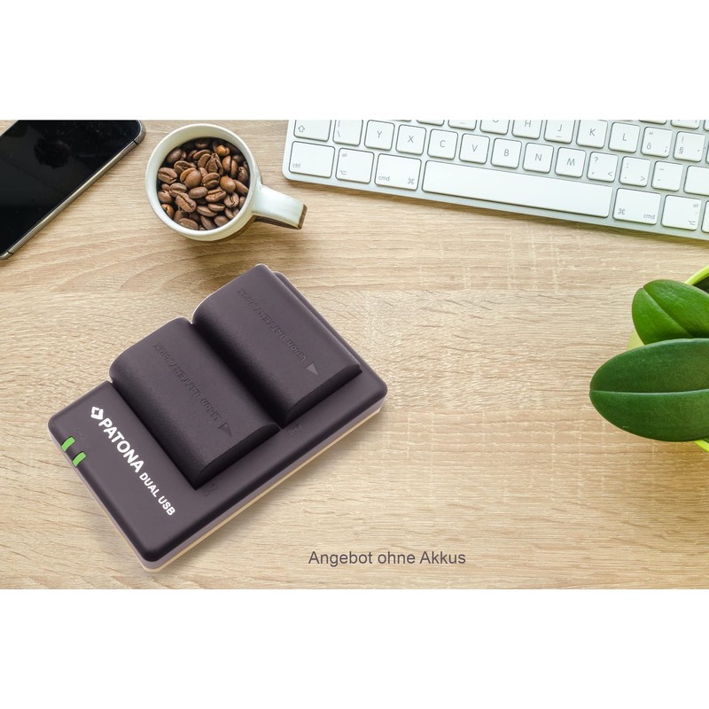 Patona USB Dual Ladegerät 1968 - kompatibel mit Akku Canon