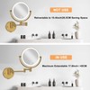 Hardwired Bathroom Makeup Mirror Wall Mount Gold, Double Sided 1/10X