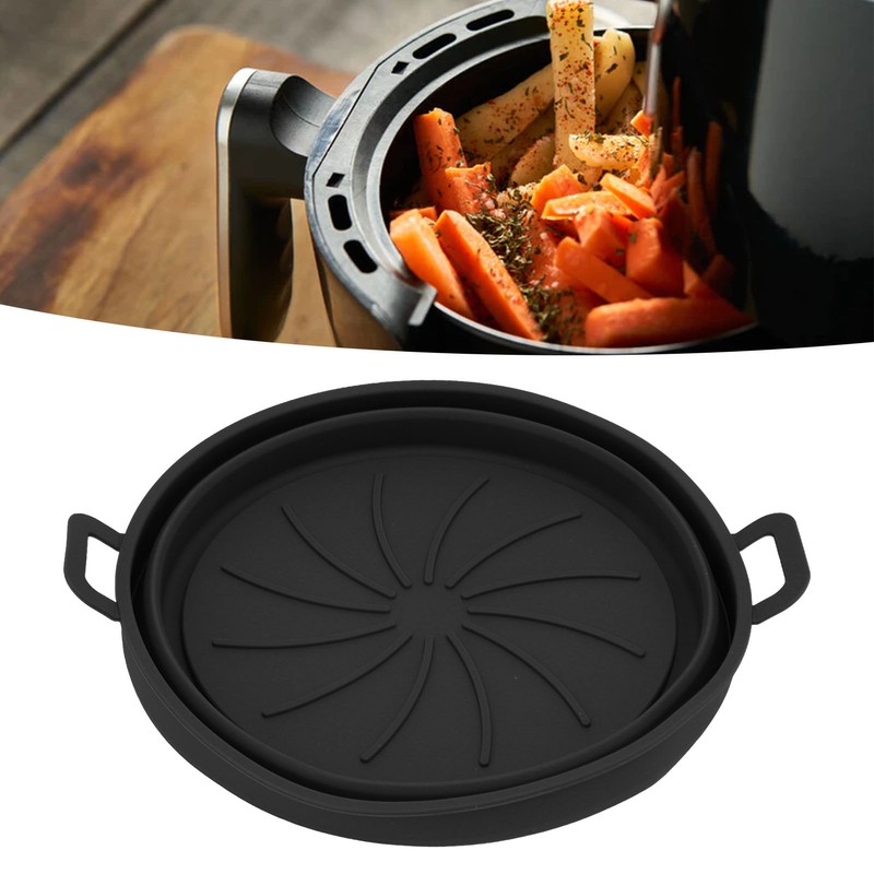 2PCS Fryer Silicone Liners Round 21cm Diameter with Handle Fryer