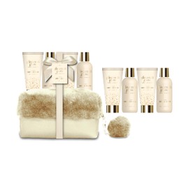 Gift Set for Women | Vanilla & Lime Blossom Bath Products | Original Gift Idea for Women | Ideal for Mothers for Birthday | Beauty, Care and Wellness Basket | Glisten & Glow by Gloss!