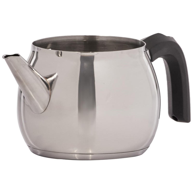 Karaca Belinay Teapot Set Silver Black, 18/10 Stainless Steel, Teapot/Lid