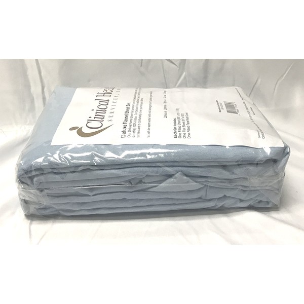 Deluxe Flannel Massage Sheet Set- Pastel Blue