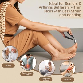 Nailysor Toenail Clippers for Thick Nails for Seniors, Ingrown Nail Clippers for Men Angled Head, Toe Nail Clippers Wide Jaw Opening with Catcher Heavy Duty Non-Slip Handle & Sharp Curved Blade