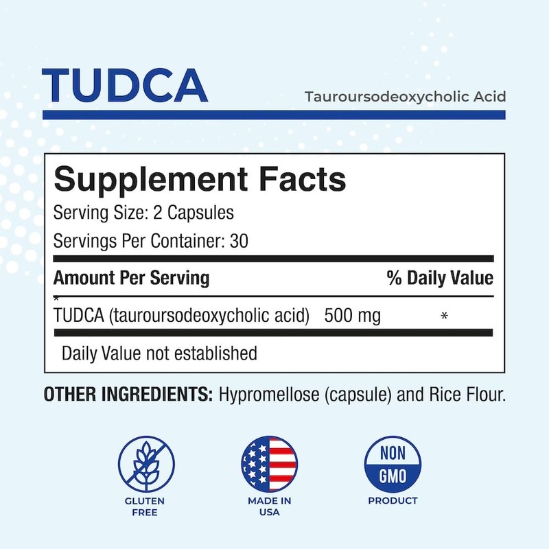 Puregen Labs TUDCA (Tauroursodeoxycholic Acid) 500mg per Serving, Bile Salts