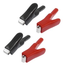 XYRSTOLR 4Pcs 50A Insulated Alligator Clips Heavy-Duty Alligator Clamps Battery Crocodile Clips Electrical Test Clamps Battery Charger Clamp for Car Auto Vehicle Boat, Red Black