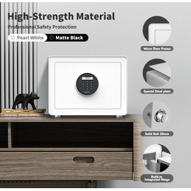 KAPUCI Modern Minimalism Design Auto-Open Safe, 0.78 Cubic Feet Digital Safe Box with Full Felt Lining, High Capacity Safety Steel Household Wardrobe,BedroomOffice,Hotel, Jewelry(White)
