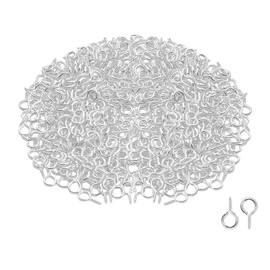 Samcos Set of about 100 Screw Heaton UV Resin Parts Screws Hooks Accessories DIY Materials Craft Parts Craft Supplies Hardware Accessories (0.2 x 0.4 inches (5 x 10 mm), Silver)