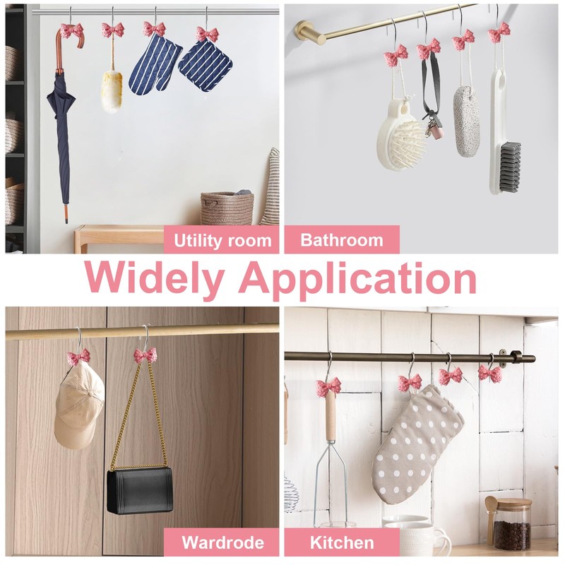 Shower Curtain Hooks Decorative Bow Tie Knot Shower Curtain Rings