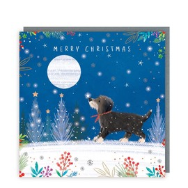 Tracks Publishing Charity Christmas Cards Pack of 5 - Charity Christmas Cards 2024 with a Festive Dog and Moon Design - Eco-Friendly Xmas Cards Multipack with Envelopes