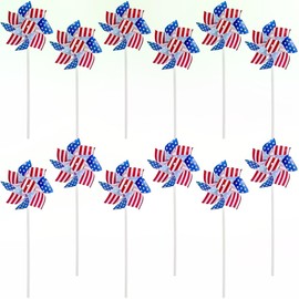 Rhode Island Novelty Stars and Stripes - American Flag Pin Wheels - 12 Pack