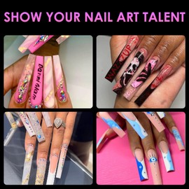 XXXL Extra Long Soft Gel Nail Tips, Melous 360PCS Full Cover Super Long Square Sraight Nail Tips Gel x Nail Tips False Fake Nails