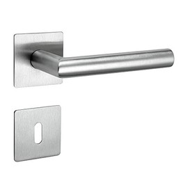 ck-türbeschläge New Orleans Q Handle Set | 3 mm Magnetic Flat Rosette | Fixed Bearing | V2A Stainless Steel Matt | BB (Deadbeard)