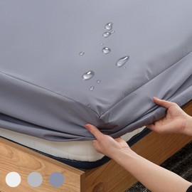 Z-HOM Fitted Sheet Waterproof, Microfibre, Waterproof Bed Sheet with Waterproof Plastic Layer, Mattress Height up to 30 cm, Oeko-Tex Certified (Dark Grey, 90 x 200 x 30 cm)
