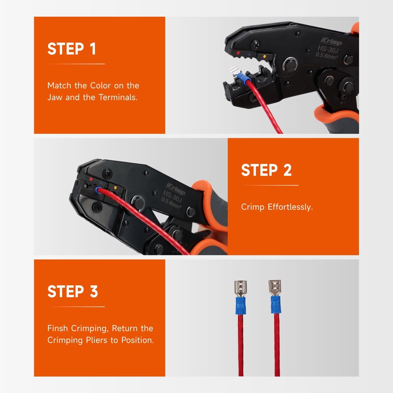 iCrimp Ratchet Crimping Tool Crimping Plier 0.5-6mm² Wire Terminal Crimper