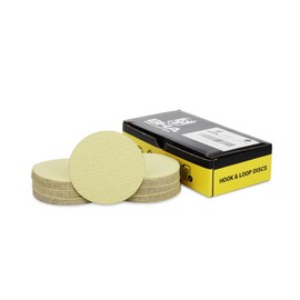BHA 3" Gold Hook & Loop Sanding Discs, 50-Pack - Aluminum Oxide with Gold Stearate Coating for Load Resistance - for Woodworking, Automotive, Metalwork, and General Sanding - 320 Grit