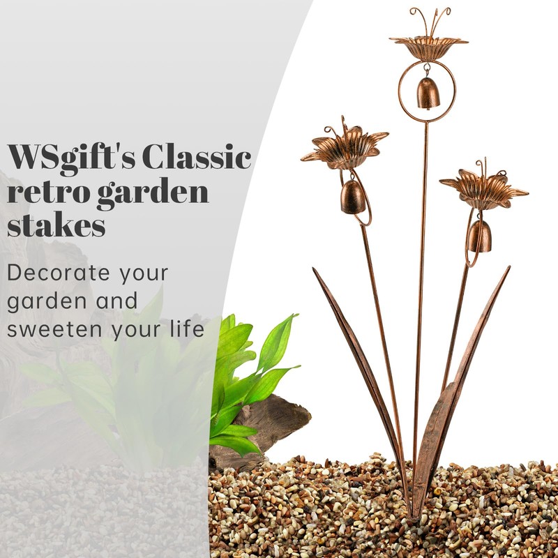 WSgift Metal Calla Lilies Flowers with Bells for Outside Yard