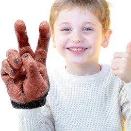 Gemini&Genius Gorilla King Kong Hand Puppet Toy, Scare Hand Gorilla Glof Toy, Gorilla Hand Puppet Toy, Soft Rubber Fist Animal Glof Cosplay Toys, Large Size Role Play Funny Toy for Kids and Adults