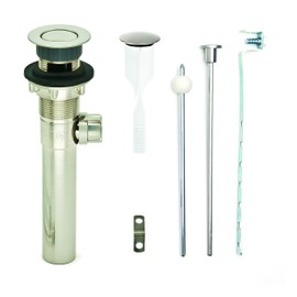 PF WaterWorks PF0324-BN-BN Never Clog Sink/Lavatory, Matching Finish ABS ClogFREE Universal Pop-Up Drain Assembly-Easy Remove Magnetic Stopper (Brushed Nickel Body with Overflow)