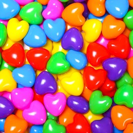 TRENDPLAY Heart Ball Pit Balls Shape - Non-Toxic Plastic Ball for Tent, Playpen, Party Water Play, 2.36in, 100 pcs, Bright Rainbow Colors