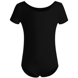 ACOCOPY Girls Gymnastics Leotards Kids Black Ballet Dance One-Piece Bodysuit Athletic Quick Dry Bodysuit Outfits 2T 3T