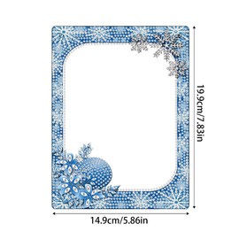 5D Diamond Art Painting Kits Photo Frames with Stand Snowflake, Diamond Art Photo Frame Kits Desktop, 5D Special Shape Crystal Rhinestones Diamond Art Kits for Living Room Office Table Christmas Decor