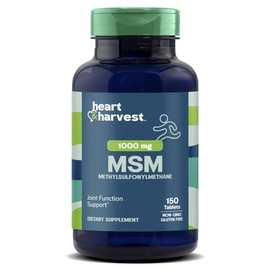 Heart & Harvest 1000mg MSM Methylsulfonylmethane Tablets, 1 Count, 150 Tablets / Heart & Harvest 1000mg MSM 메칠설포닐메탄 타블렛, 1개, 150정