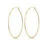 DTPsilver® 925 Sterling Silver Yellow Gold Plated Round Hoop Earrings
